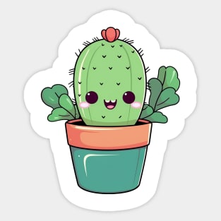 happy kawaii cactus Sticker